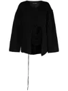 Isabel Benenato Oversized Distressed Jumper In Black
