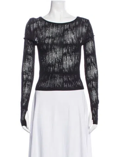 Pre-owned Isabel Benenato Patterned Crew Neck Sweater In Black