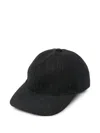 Isabel Benenato Pinstripe Baseball Cap In Black