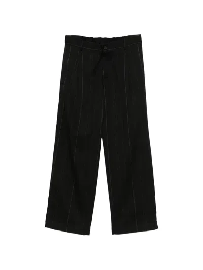 Isabel Benenato Pinstripe-pattern Pleated Trousers In Black