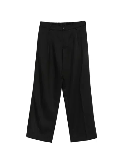 Isabel Benenato Pleated Straight-leg Trousers In Black