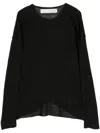 Isabel Benenato Raw Edge Linen Jumper In Black