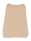 Isabel Benenato Ribbed-trim Scarf In Neutral