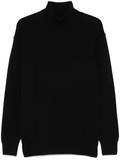 Isabel Benenato Distressed-effect Roll-neck Jumper In Black