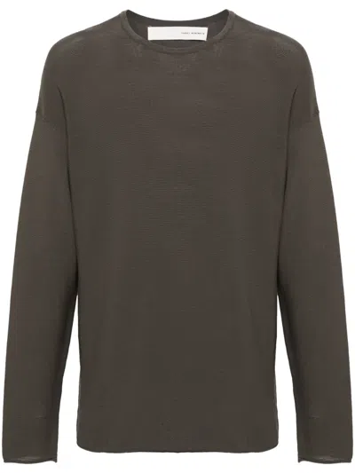 Isabel Benenato Rolled-trim Cotton Jumper In Green
