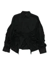 Isabel Benenato Ruffled Gathered Shirt In Black