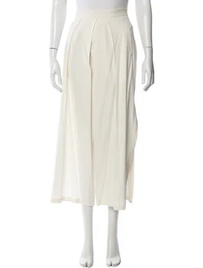 Pre-owned Isabel Benenato Silk Wide Leg Pants In Neutral