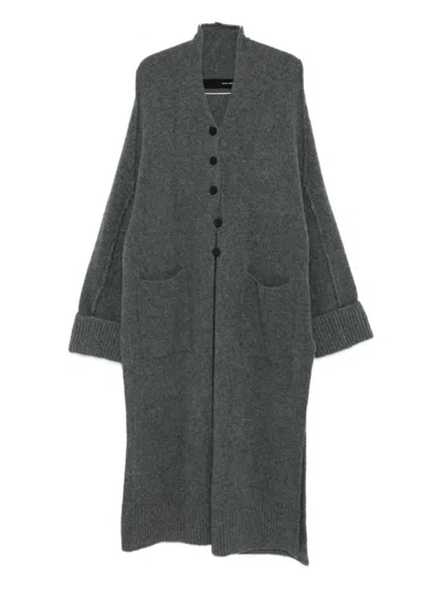 Isabel Benenato Single-breasted Oversized Coat In Gray