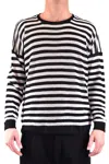 Isabel Benenato Black & White Striped Sweater In Multicolor