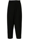 Isabel Benenato Drawstring Virgin Wool Drop-crotch Trousers In Black