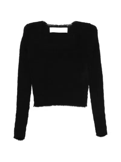 Isabel Benenato Textured Crop Top In Black