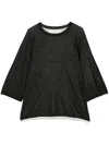 Isabel Benenato Three-quarter Length Sleeves Cotton Jumper In Black