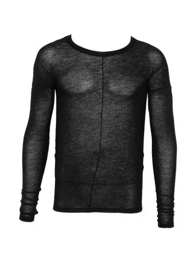 Isabel Benenato Thumb-slot Long-sleeve T-shirt In Black