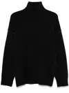 Isabel Benenato Distressed-effect Roll-neck Jumper In Grey