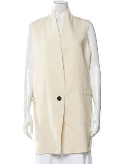 Pre-owned Isabel Benenato Virgin Wool Vest In White