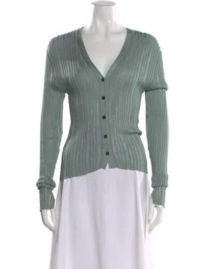 Pre-owned Isabel Benenato V-neck Sweater W/ Tags In Green