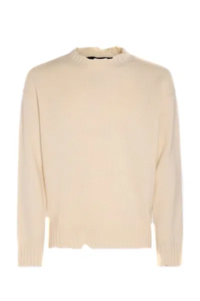 Isabel Benenato White Cashmere-wool Knit Sweater
