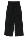 Isabel Benenato Wide-leg Cargo Pants In Black