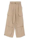 Isabel Benenato Wide-leg Cargo Pants In Neutrals
