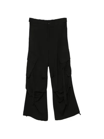 Isabel Benenato Wide-leg Cargo Trousers In Black