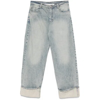 Isabel Benenato Wide-leg Jeans In Blue