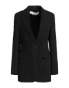 Isabel Benenato Woman Blazer Black Size 10 Cotton, Linen In Black