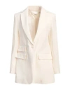 Isabel Benenato Woman Blazer Ivory Size 10 Cotton, Linen In White