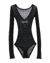 Isabel Benenato Woman Bodysuit Black Size 6 Viscose