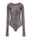 Isabel Benenato Woman Bodysuit Military Green Size 4 Viscose In Green