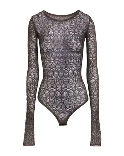Isabel Benenato Woman Bodysuit Military Green Size 4 Viscose