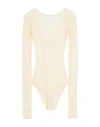 Isabel Benenato Woman Bodysuit Off White Size 6 Viscose