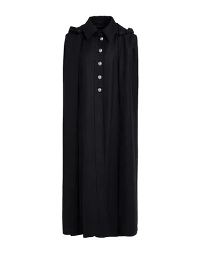 Isabel Benenato Woman Cape Black Size 6 Virgin Wool