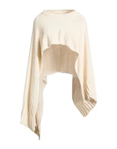 Isabel Benenato Woman Cape Ivory Size Onesize Cotton, Polyamide In White