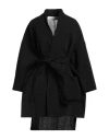 Isabel Benenato Woman Cardigan Black Size 6 Cotton, Linen In Black