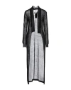Isabel Benenato Woman Cardigan Black Size 8 Linen, Polyamide In Black