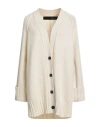Isabel Benenato Woman Cardigan Cream Size L Cashmere, Wool In Gray