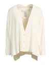 Isabel Benenato Woman Cardigan Cream Size M Viscose, Polyester In White