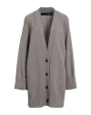 Isabel Benenato Woman Cardigan Grey Size L Cashmere, Wool In Gray