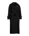 Isabel Benenato Woman Coat Black Size 4 Virgin Wool, Polyamide