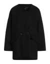 Isabel Benenato Woman Coat Black Size 6 Virgin Wool, Polyamide
