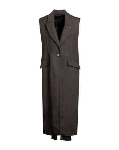 Isabel Benenato Woman Coat Military Green Size 0 Virgin Wool, Polyamide