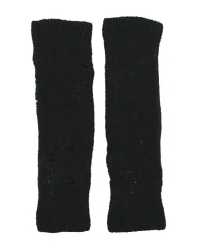 Isabel Benenato Woman Gloves Black Size Onesize Cashmere, Wool