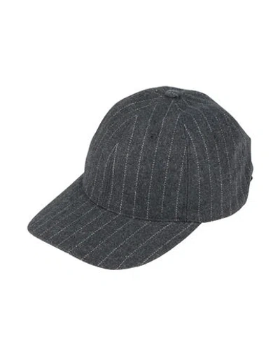 Isabel Benenato Woman Hat Charcoal Size S Wool, Cotton, Polyester