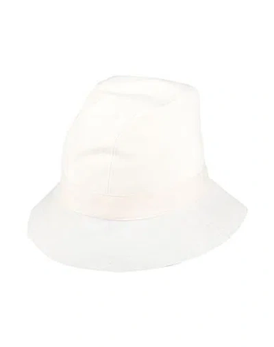 Isabel Benenato Woman Hat Ivory Size L Cotton, Linen In White