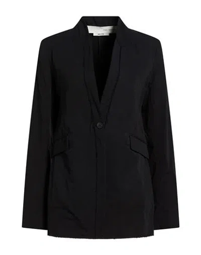 Isabel Benenato Woman Jacket Black Size 4 Cotton, Linen