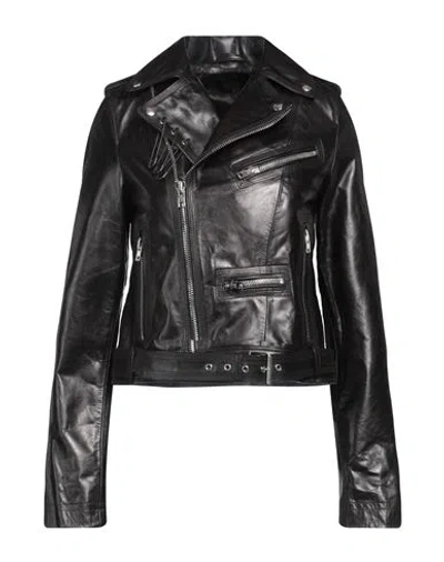 Isabel Benenato Woman Jacket Black Size 4 Leather