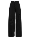 Isabel Benenato Woman Jeans Black Size 10 Cotton