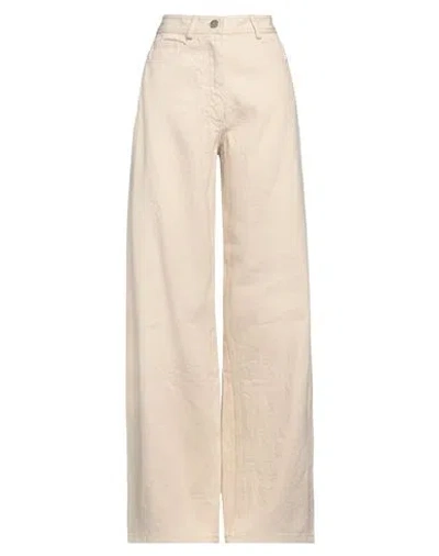 Isabel Benenato Woman Jeans Ivory Size 10 Paper In White