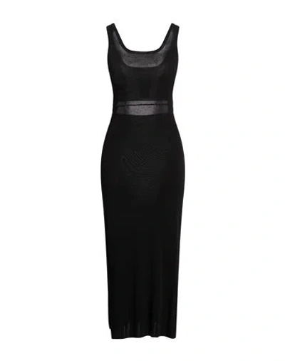 Isabel Benenato Woman Maxi Dress Black Size 2 Viscose, Polyester