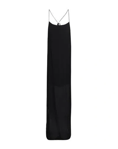 Isabel Benenato Woman Maxi Dress Black Size 4 Silk